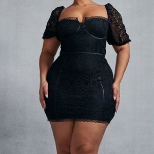 mini lace black dress